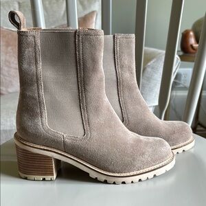 Seychelles Taupe Heeled Boots